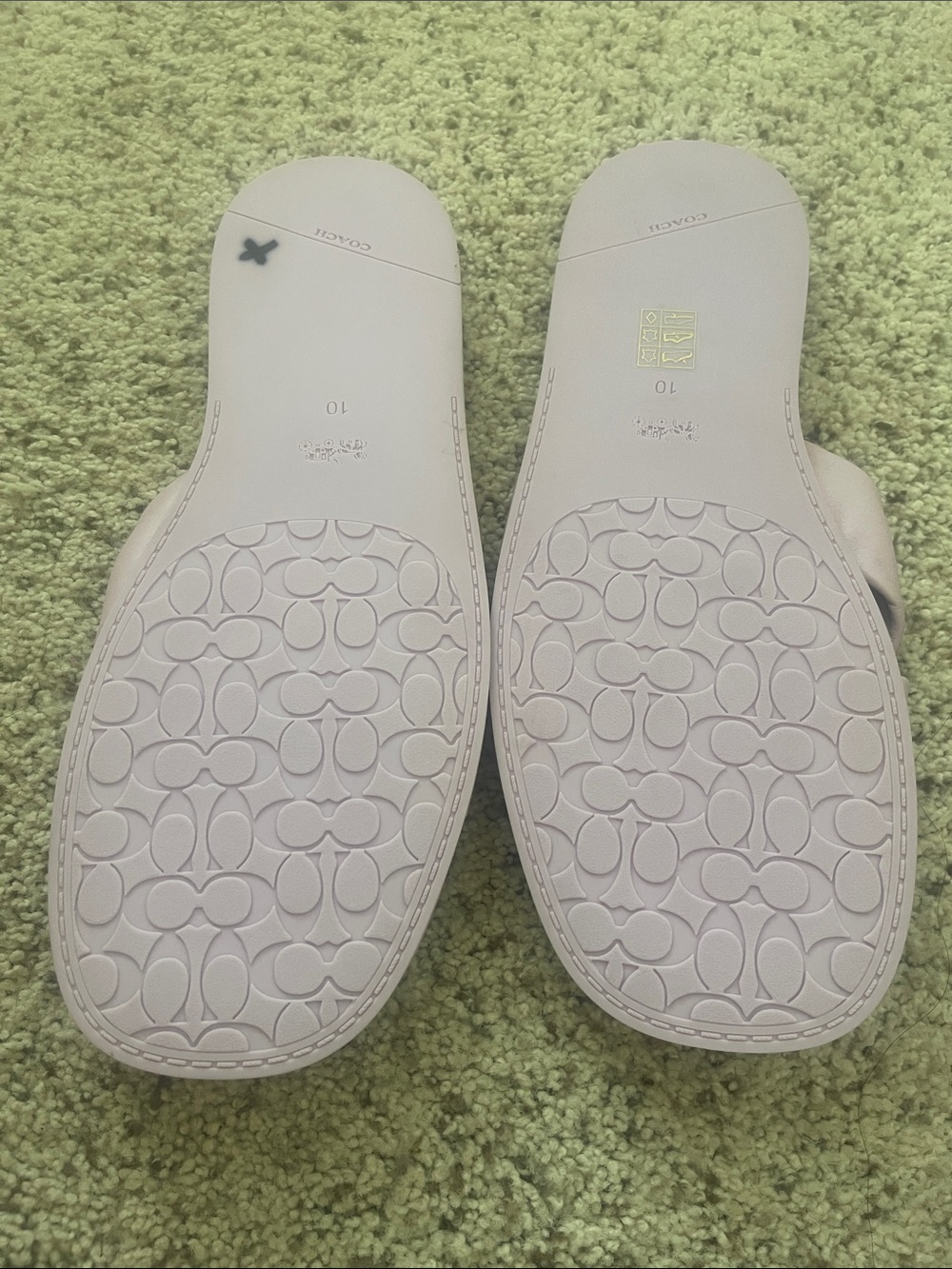 Coach Lavender Knot Leather Slide Sandals - Picture 10 of 16